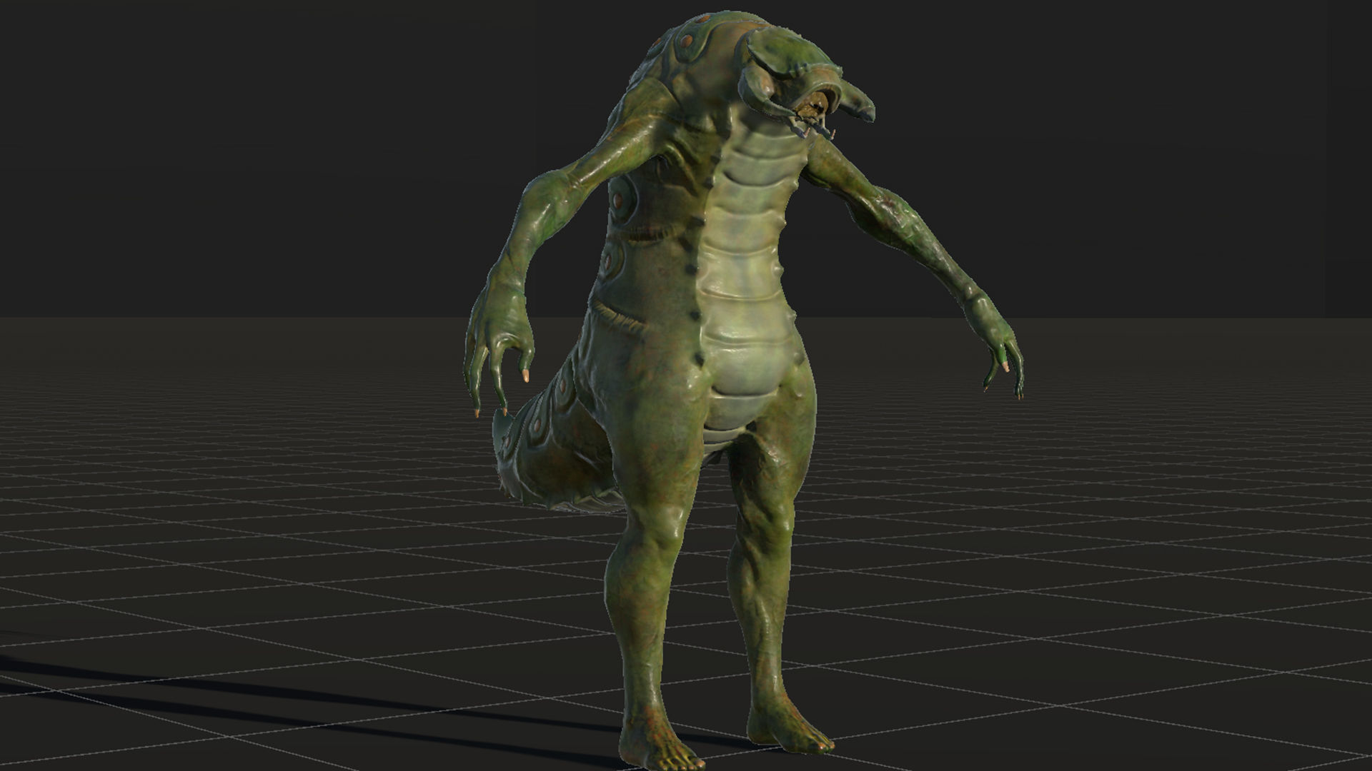 Larva Mutant Low-Poly game-ready animated 3D model Low-poly 3D model_30