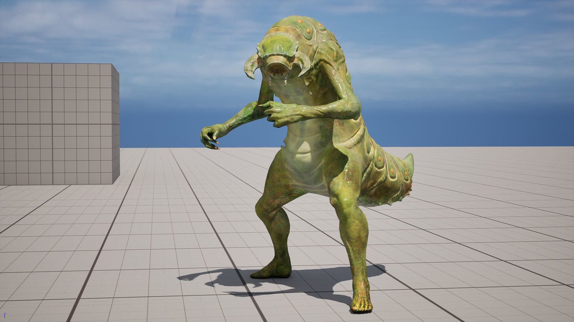 Larva Mutant Low-Poly game-ready animated 3D model Low-poly 3D model_20