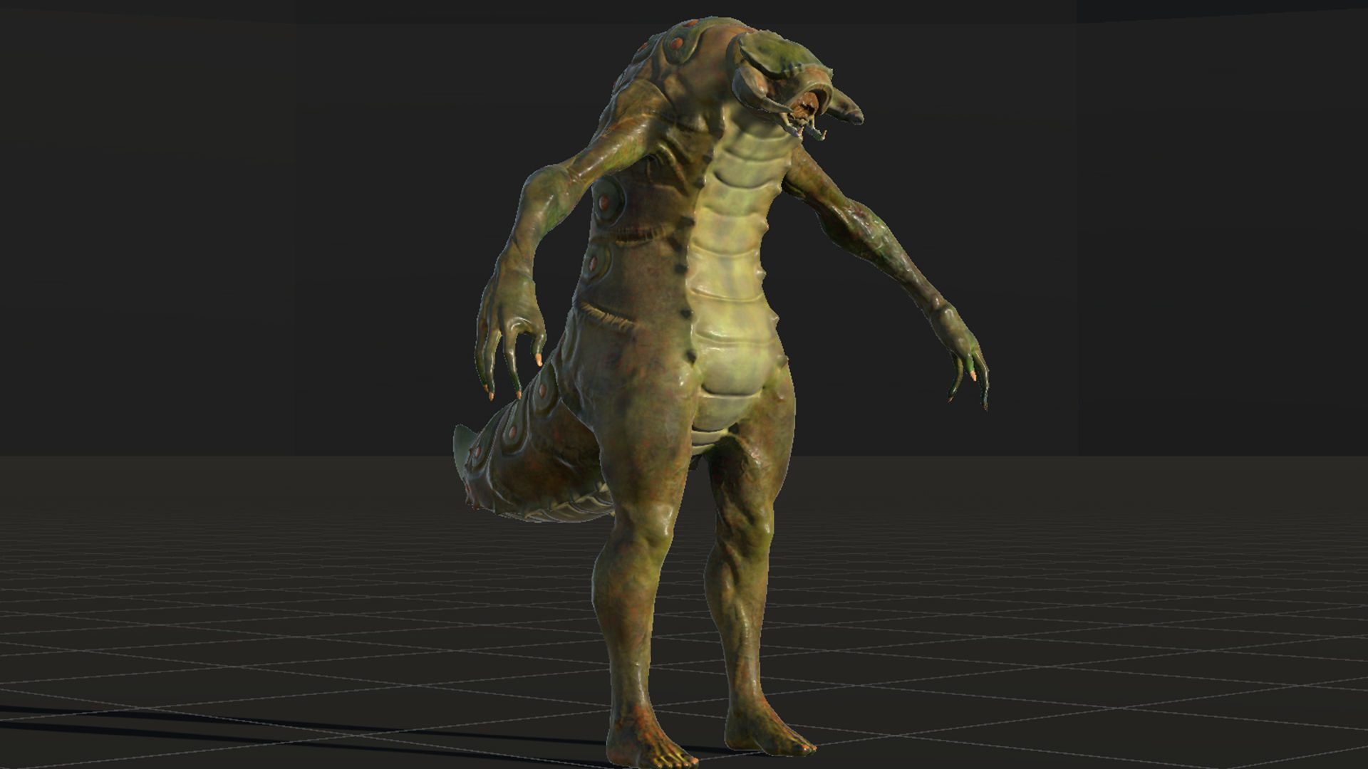 Larva Mutant Low-Poly game-ready animated 3D model Low-poly 3D model_28