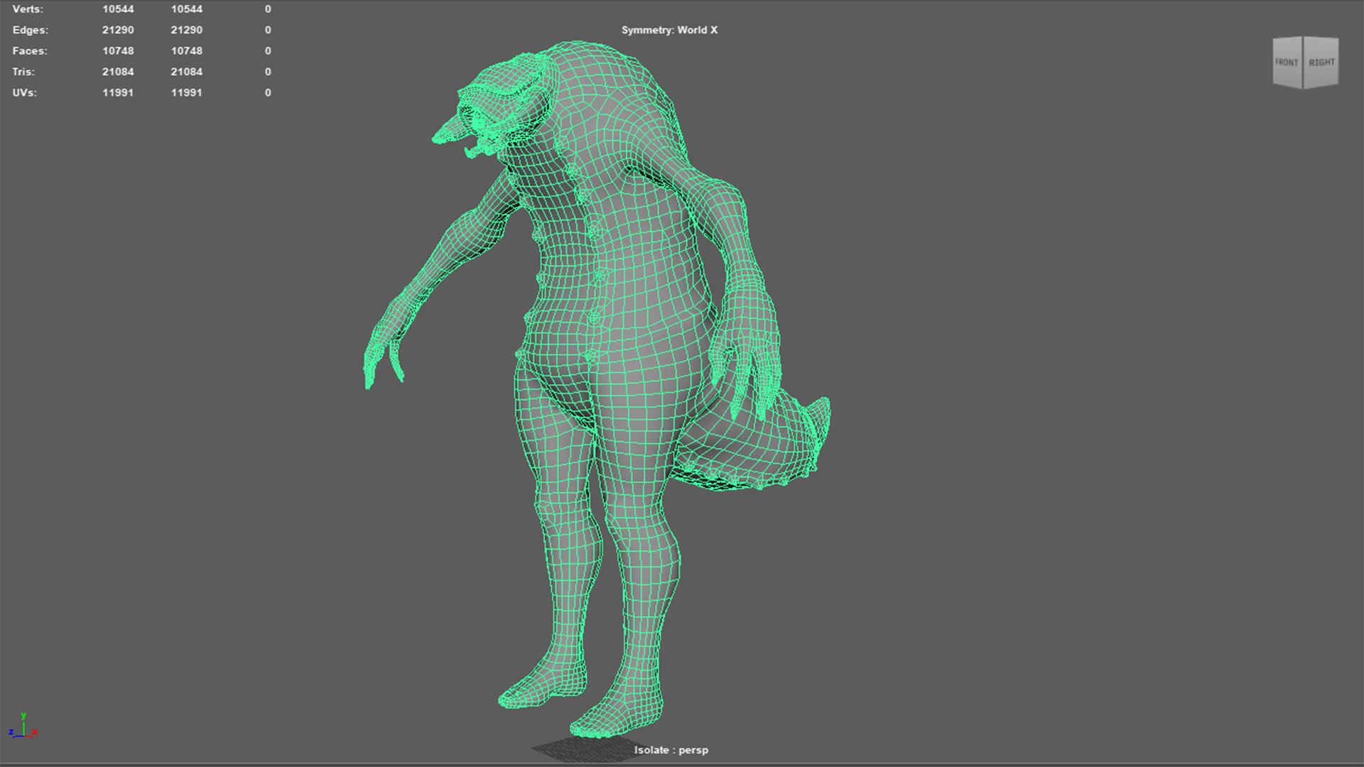 Larva Mutant Low-Poly game-ready animated 3D model Low-poly 3D model_36