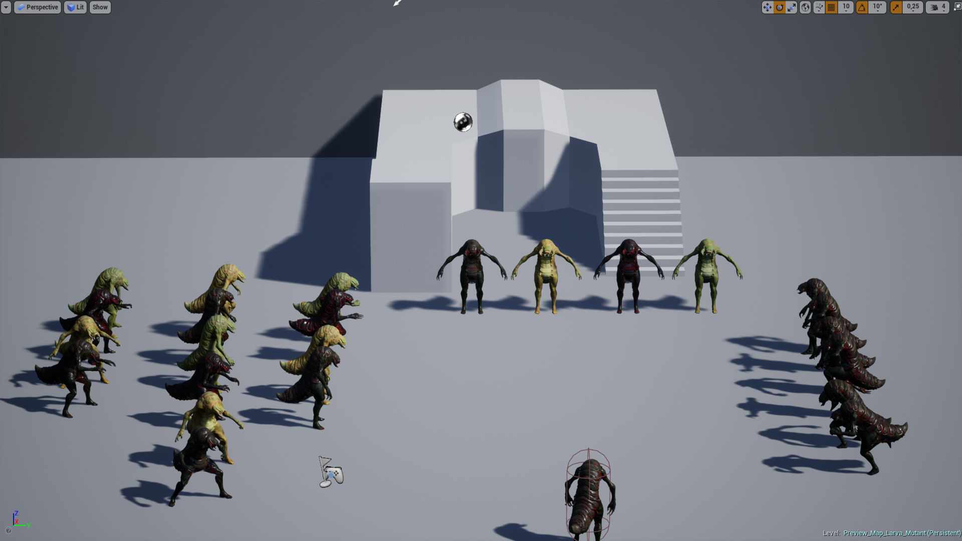 Larva Mutant Low-Poly game-ready animated 3D model Low-poly 3D model_33