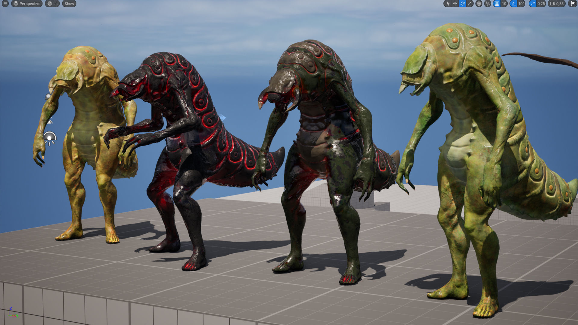 Larva Mutant Low-Poly game-ready animated 3D model Low-poly 3D model_17