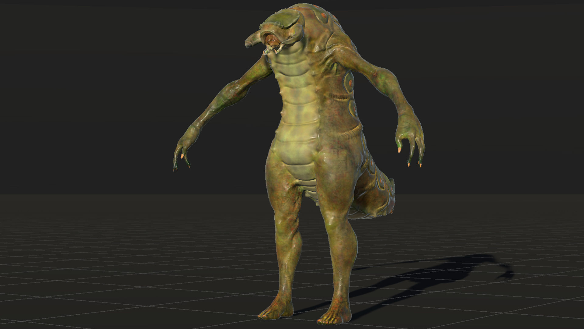 Larva Mutant Low-Poly game-ready animated 3D model Low-poly 3D model_27