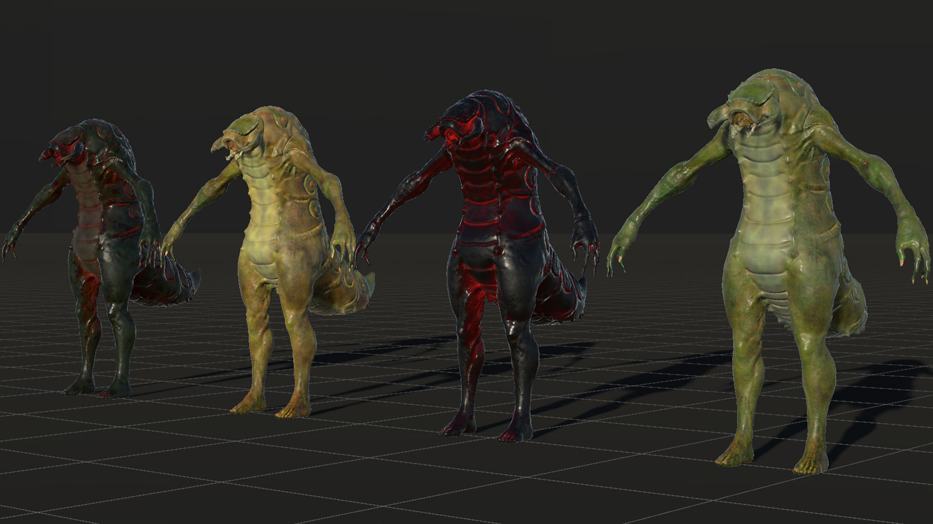 Larva Mutant Low-Poly game-ready animated 3D model Low-poly 3D model_23