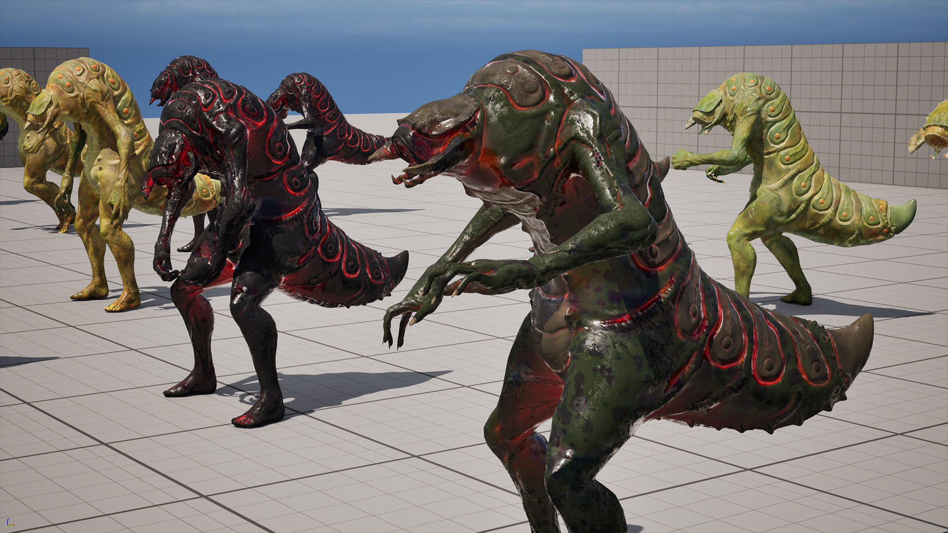 Larva Mutant Low-Poly game-ready animated 3D model Low-poly 3D model_21