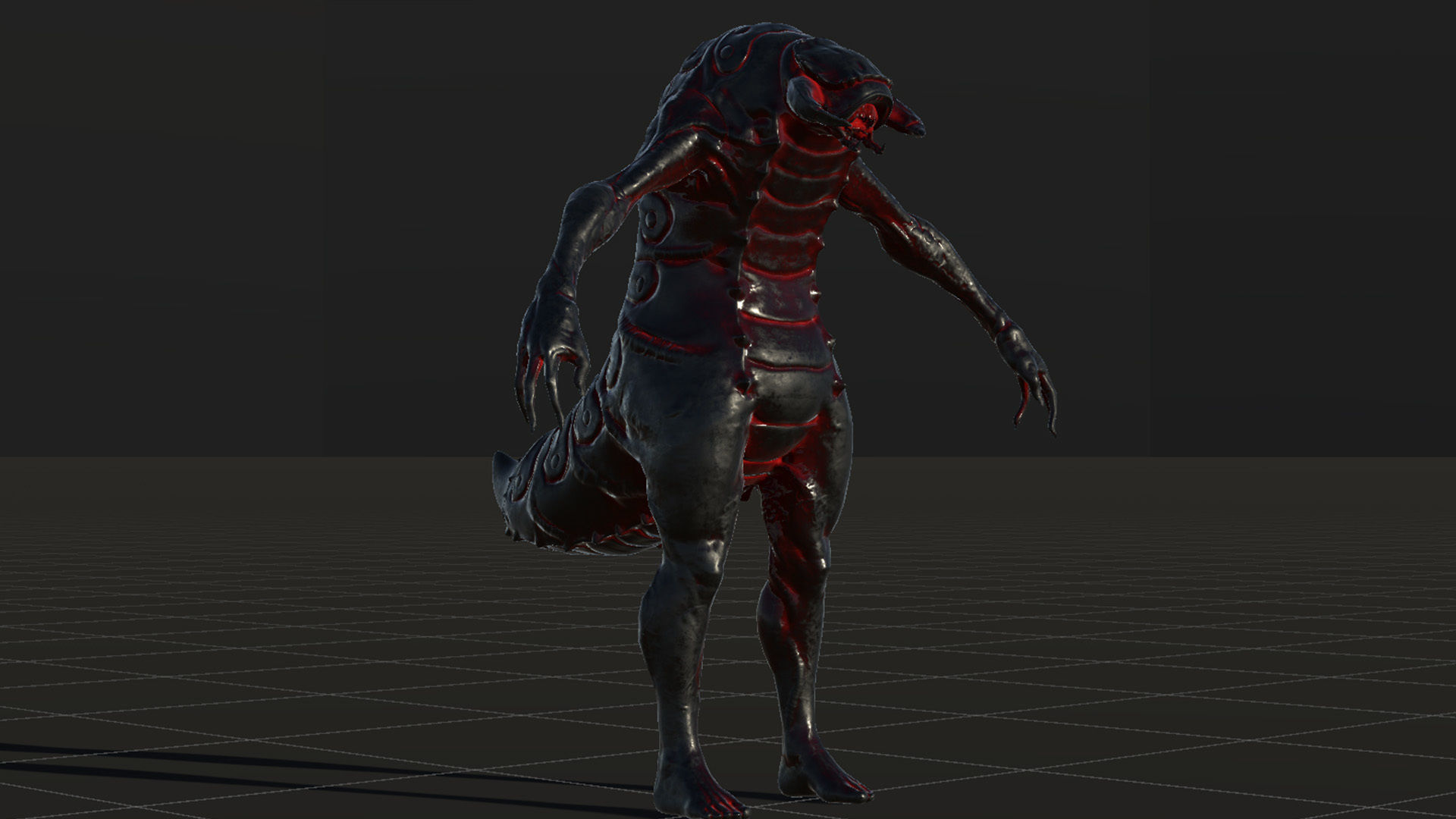 Larva Mutant Low-Poly game-ready animated 3D model Low-poly 3D model_26