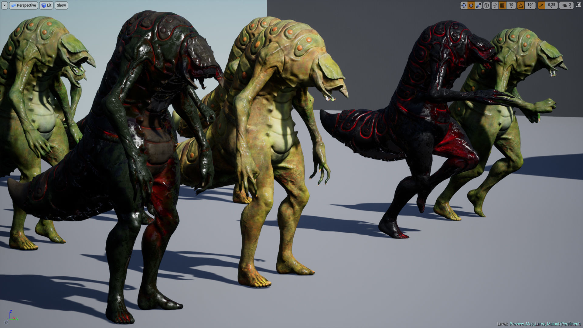 Larva Mutant Low-Poly game-ready animated 3D model Low-poly 3D model_18