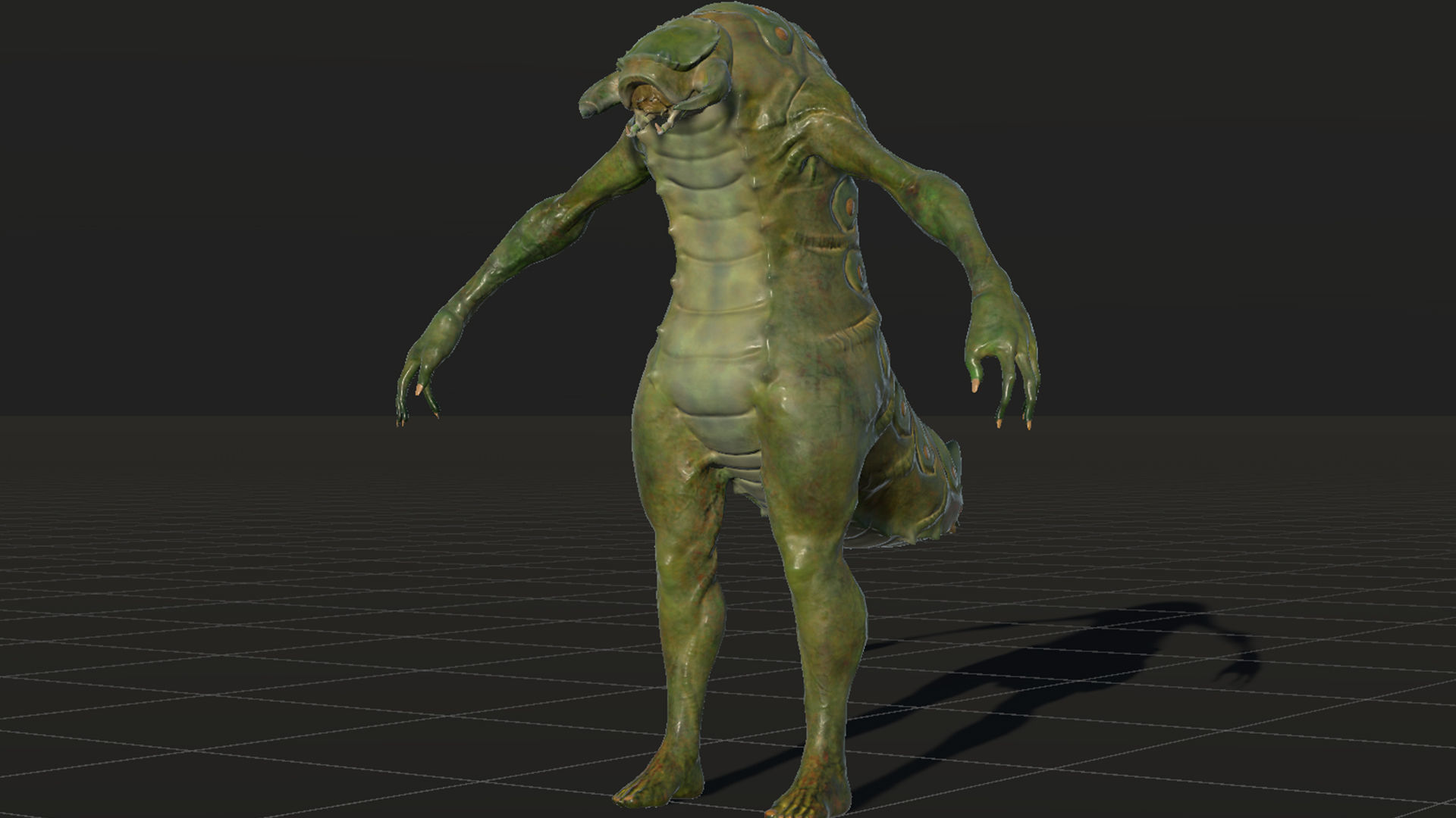 Larva Mutant Low-Poly game-ready animated 3D model Low-poly 3D model_29