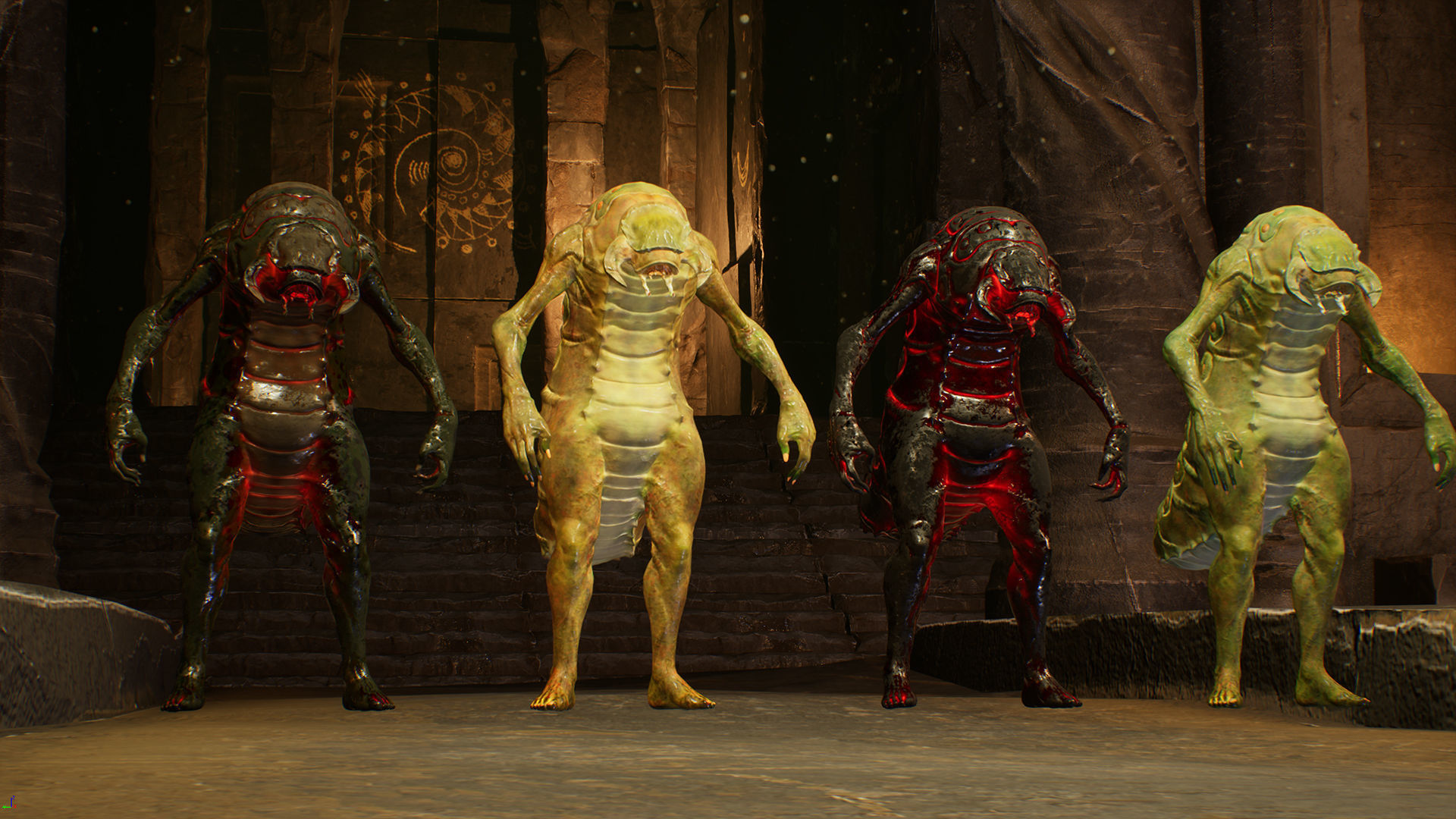 Larva Mutant Low-Poly game-ready animated 3D model Low-poly 3D model_7