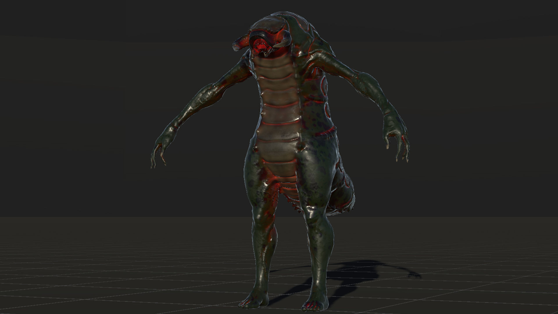 Larva Mutant Low-Poly game-ready animated 3D model Low-poly 3D model_32