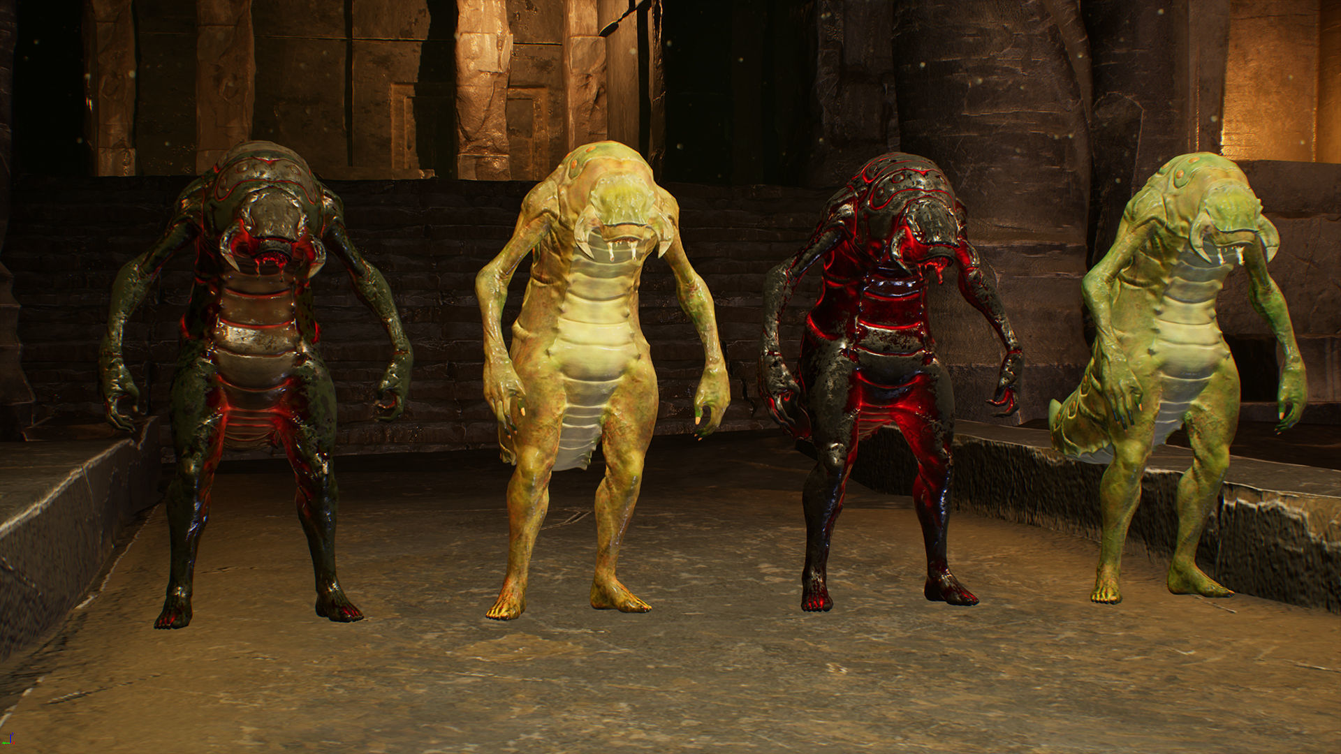 Larva Mutant Low-Poly game-ready animated 3D model Low-poly 3D model_12