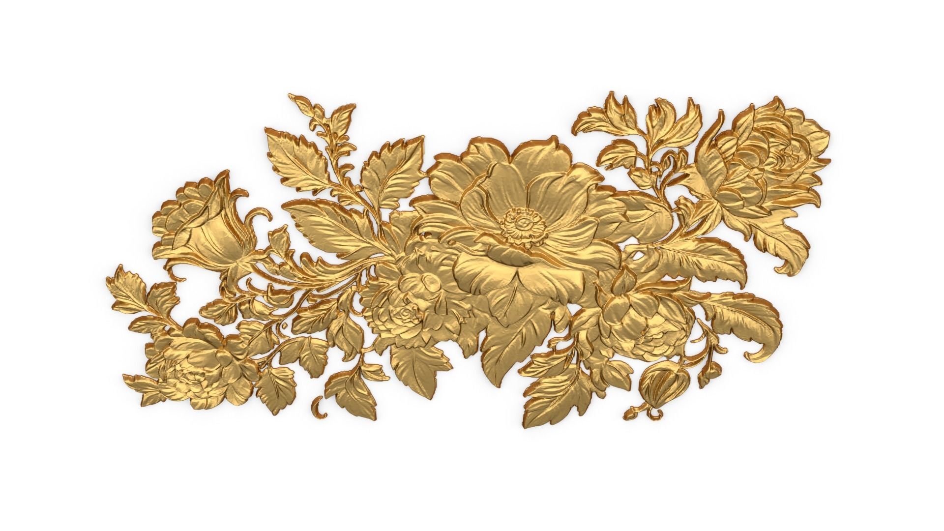 Classic carved decor ornament 413 3D model_4