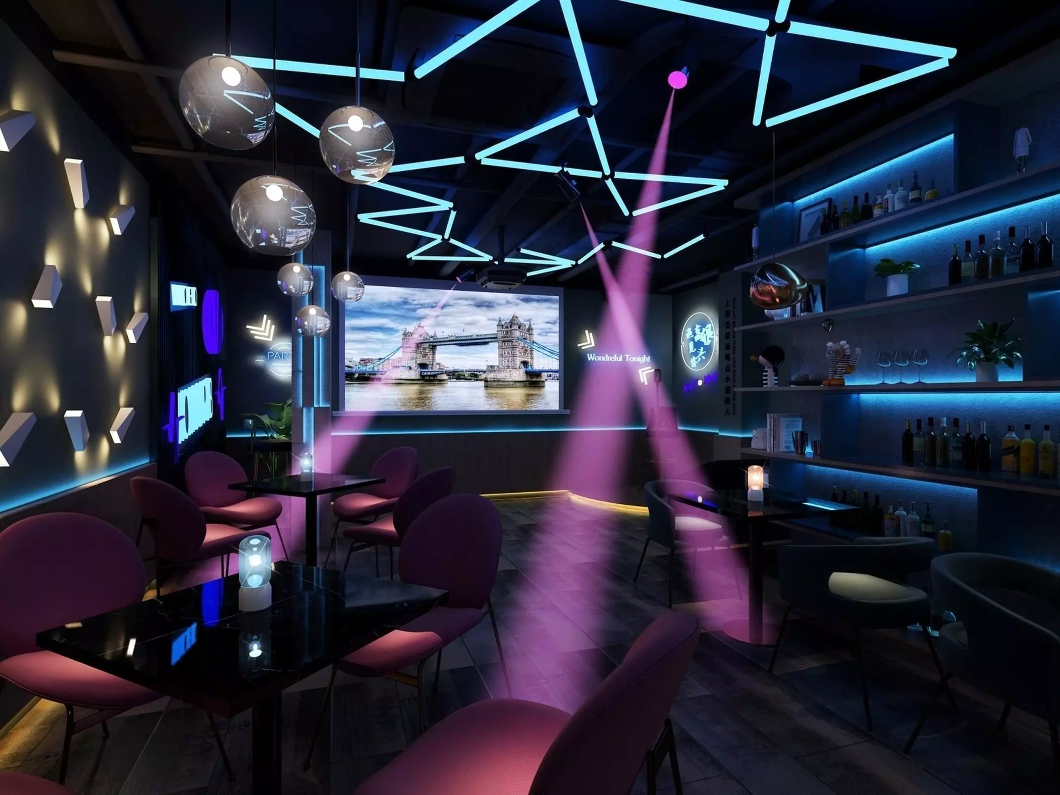 Leisure Modern bar Bar entertainment 3D model_0