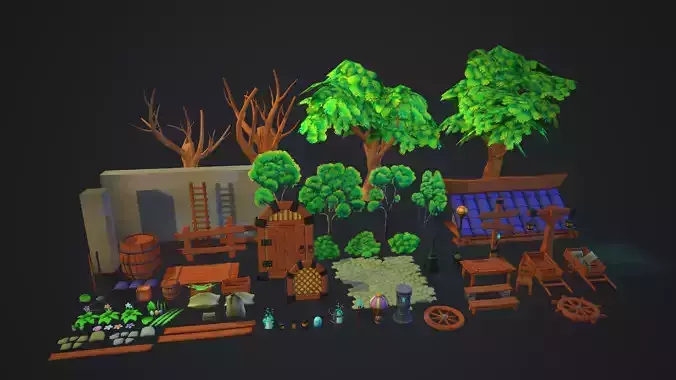 Hand Painted Game ready Medieval asset pack