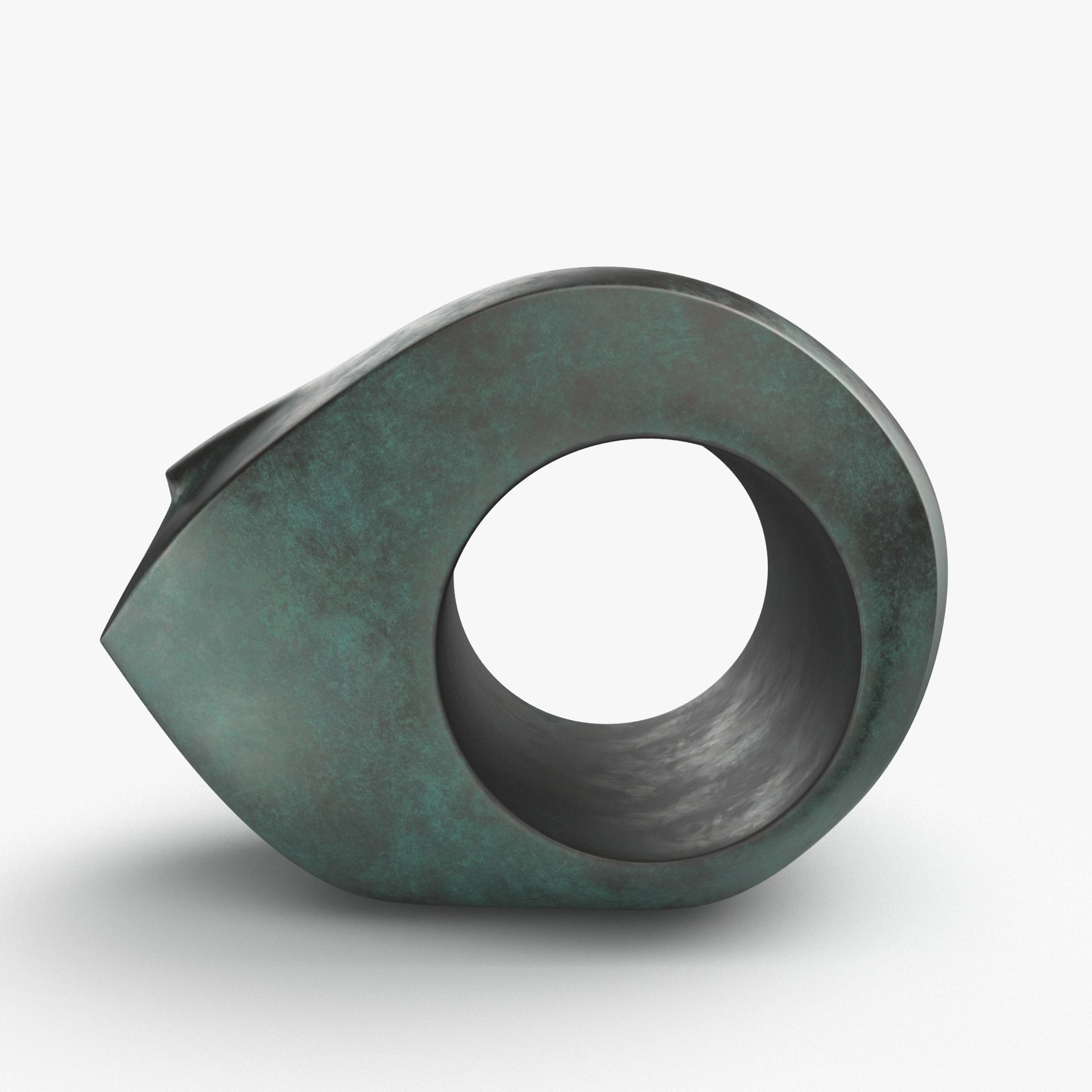 Metal Head Sculpture Low-poly 3D model_1