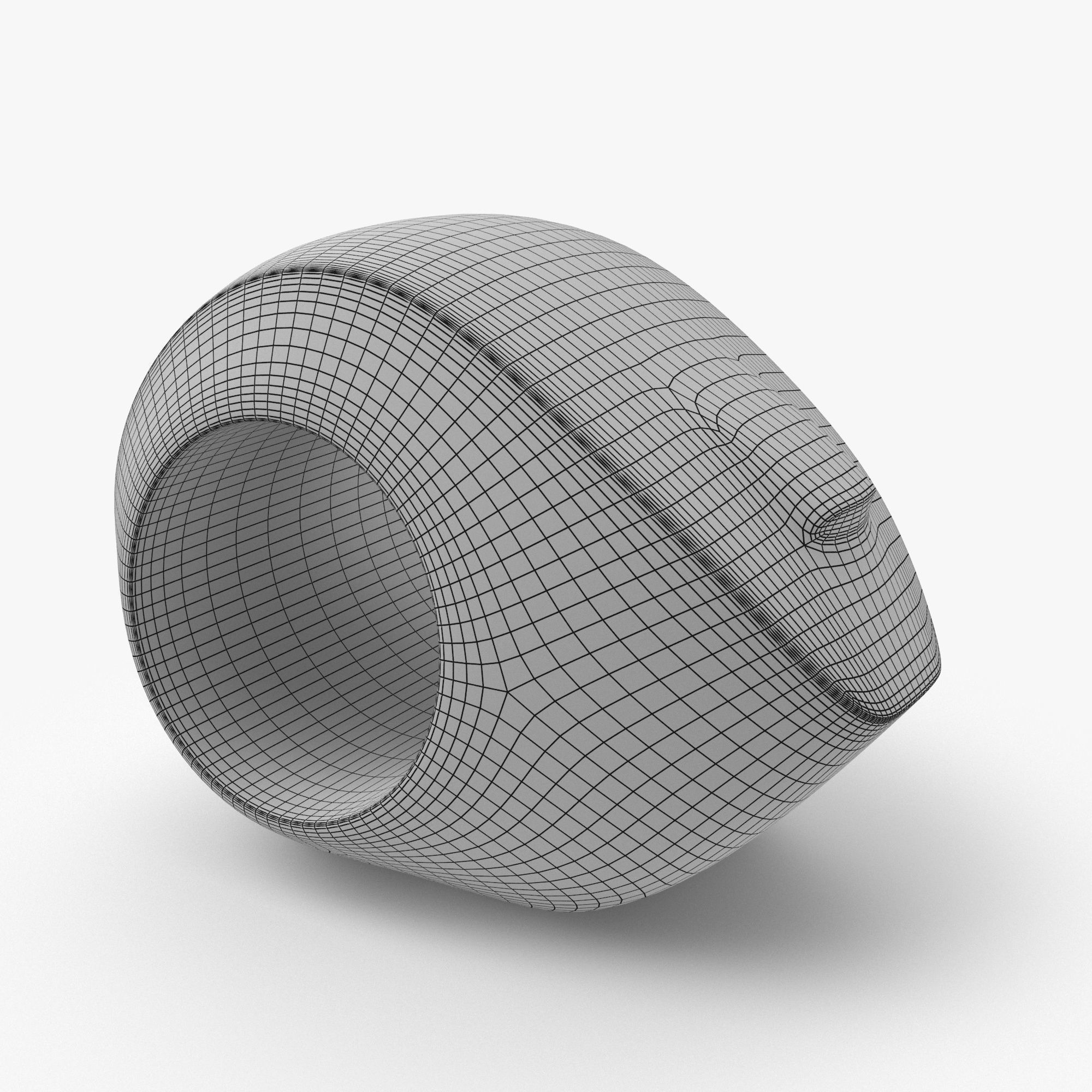 Metal Head Sculpture Low-poly 3D model_7