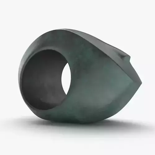 Metal Head Sculpture Low-poly 3D model