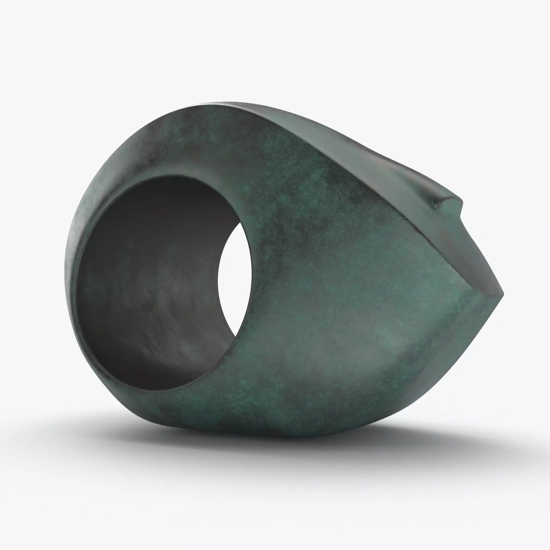 Metal Head Sculpture Low-poly 3D model_0