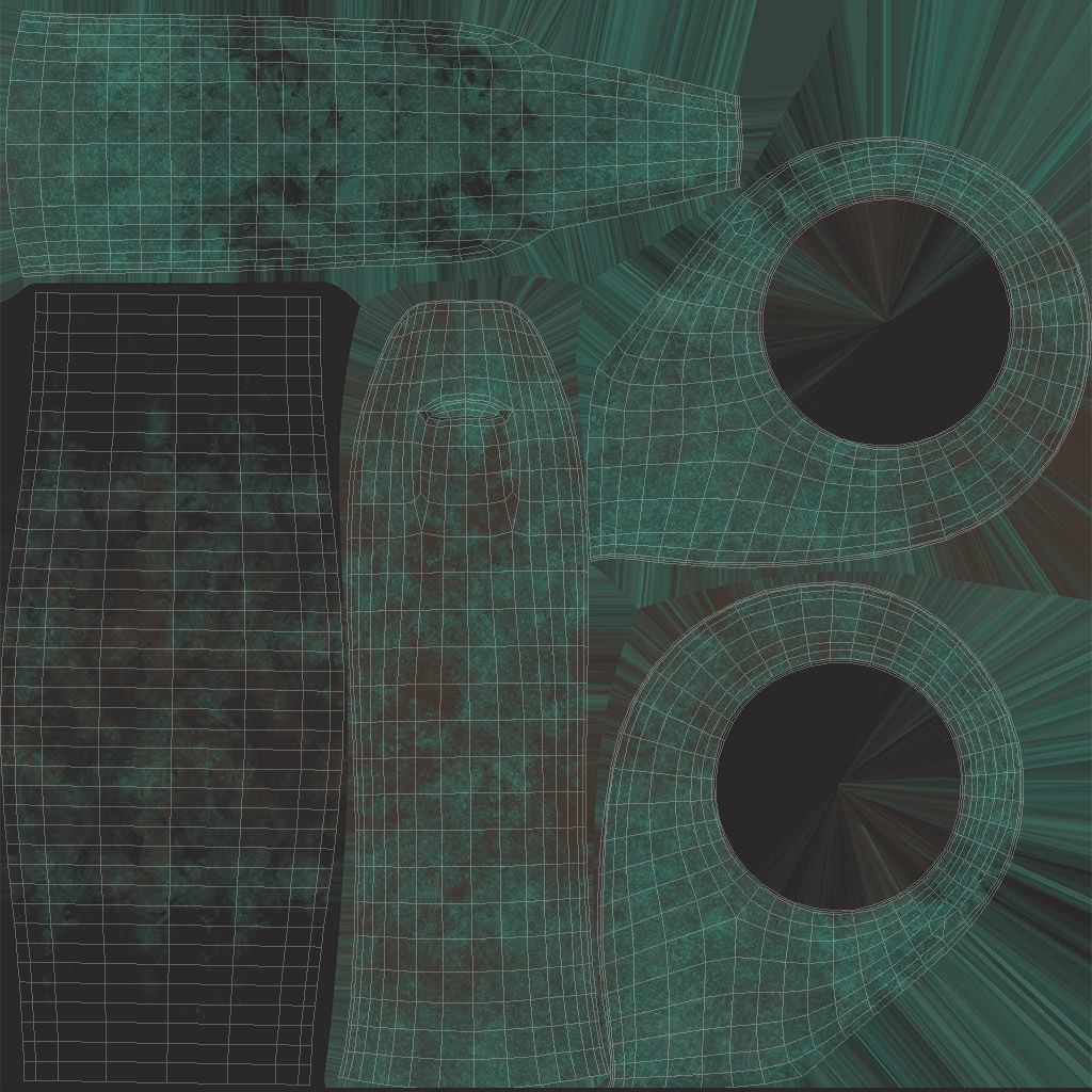 Metal Head Sculpture Low-poly 3D model_8