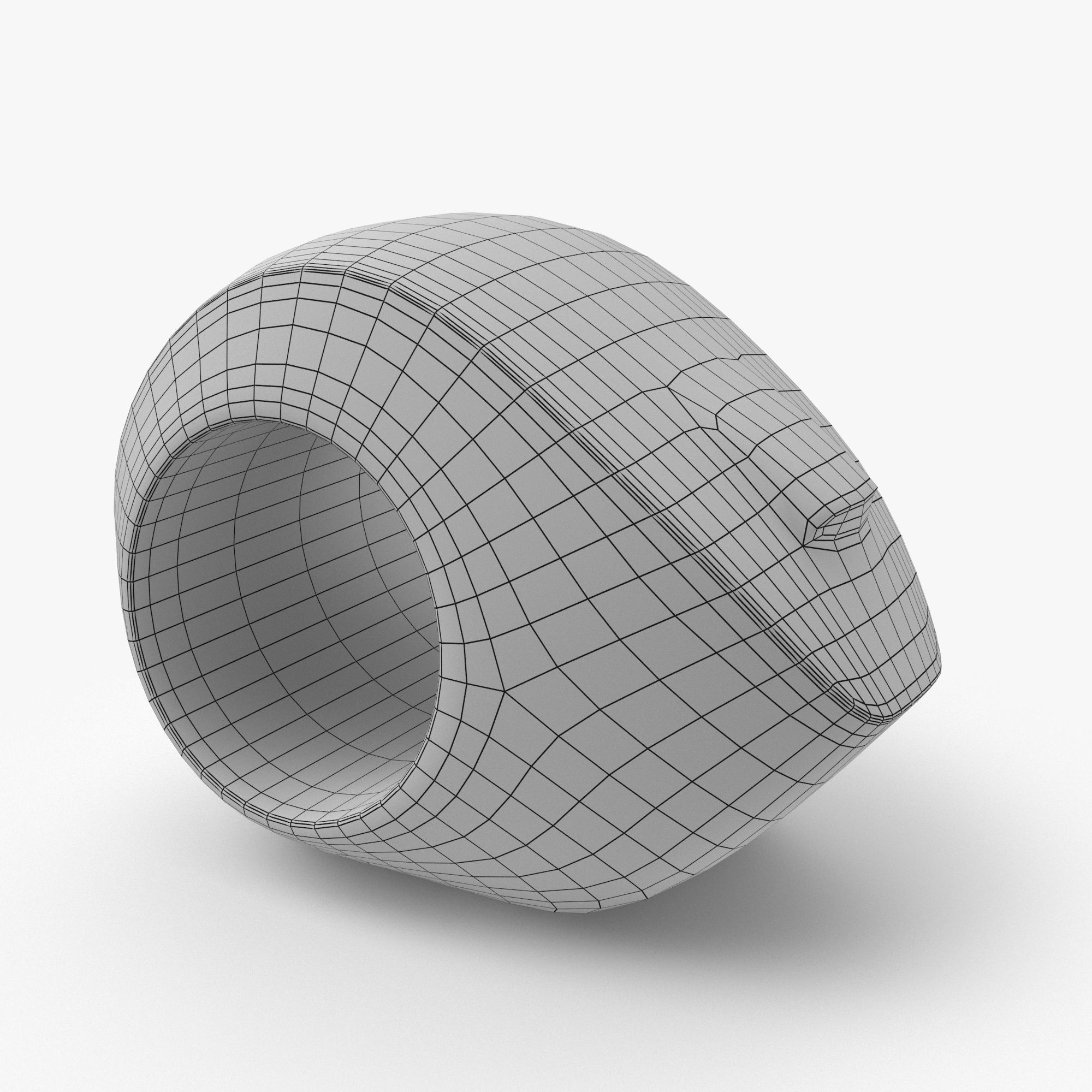 Metal Head Sculpture Low-poly 3D model_6