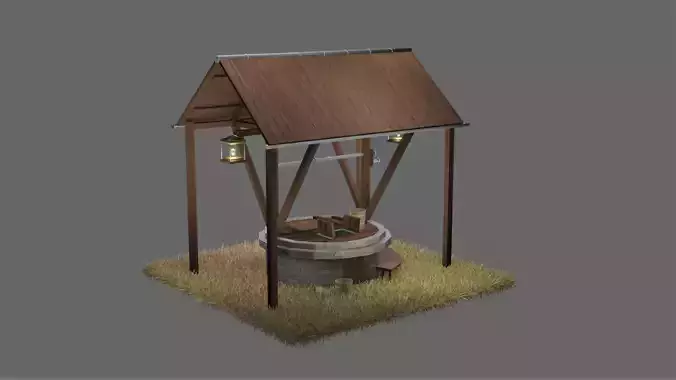 Well with Bucket and Lantern