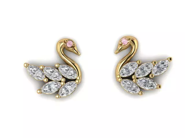 Swan Studs Free 3D print model