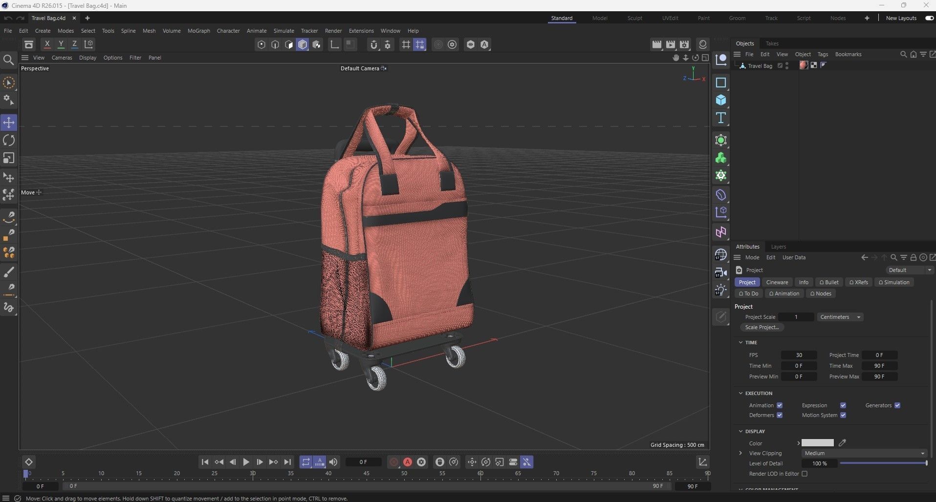 Fashionable Travel Bag Low-poly 3D model_16