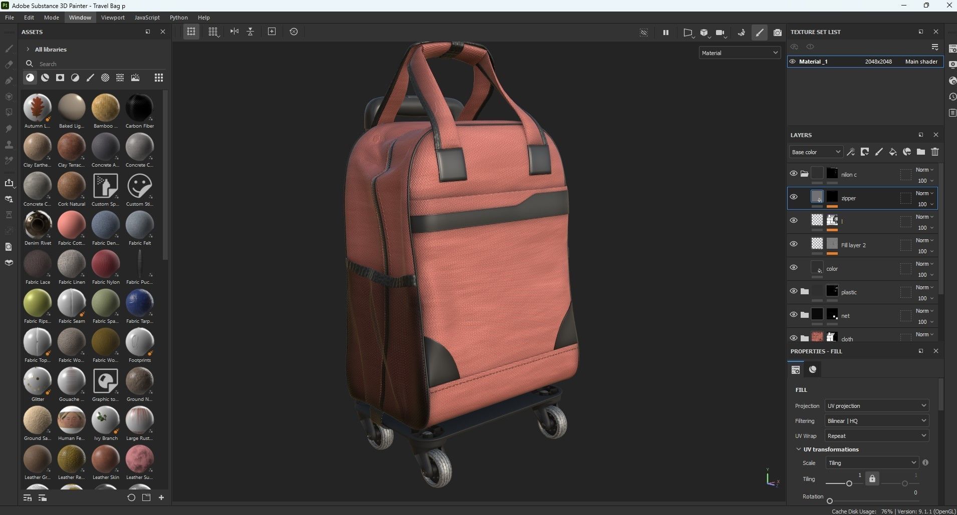 Fashionable Travel Bag Low-poly 3D model_21