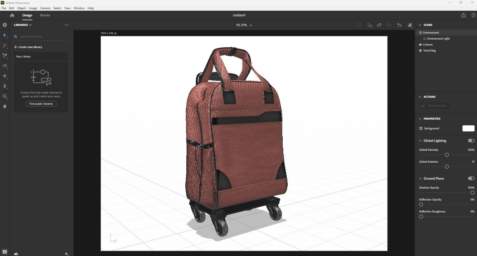 Fashionable Travel Bag Low-poly 3D model_17