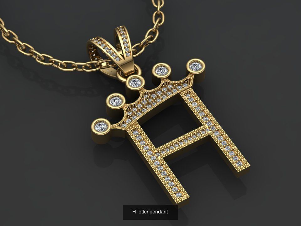 26 alphabet pendant letters 3D model collection _14