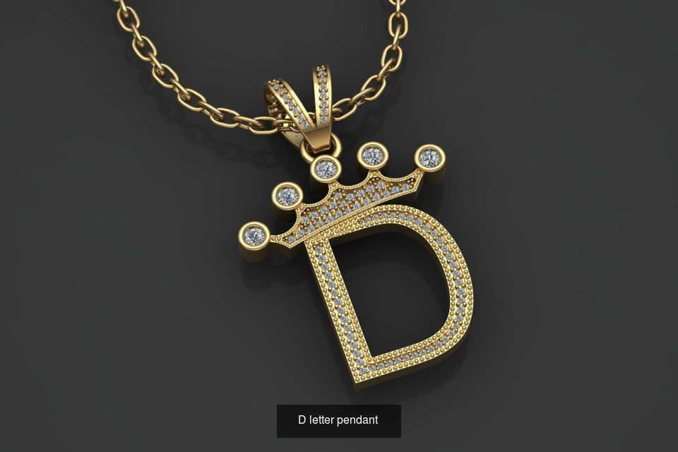 26 alphabet pendant letters 3D model collection _10