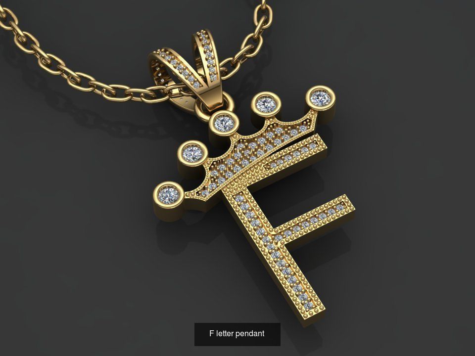 26 alphabet pendant letters 3D model collection _12