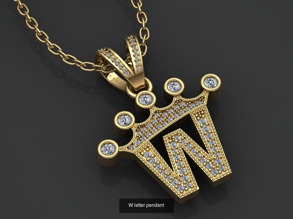 26 alphabet pendant letters 3D model collection _29