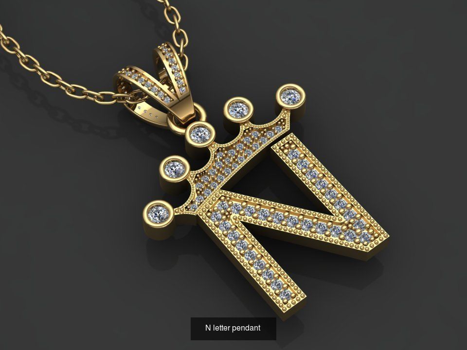 26 alphabet pendant letters 3D model collection _20