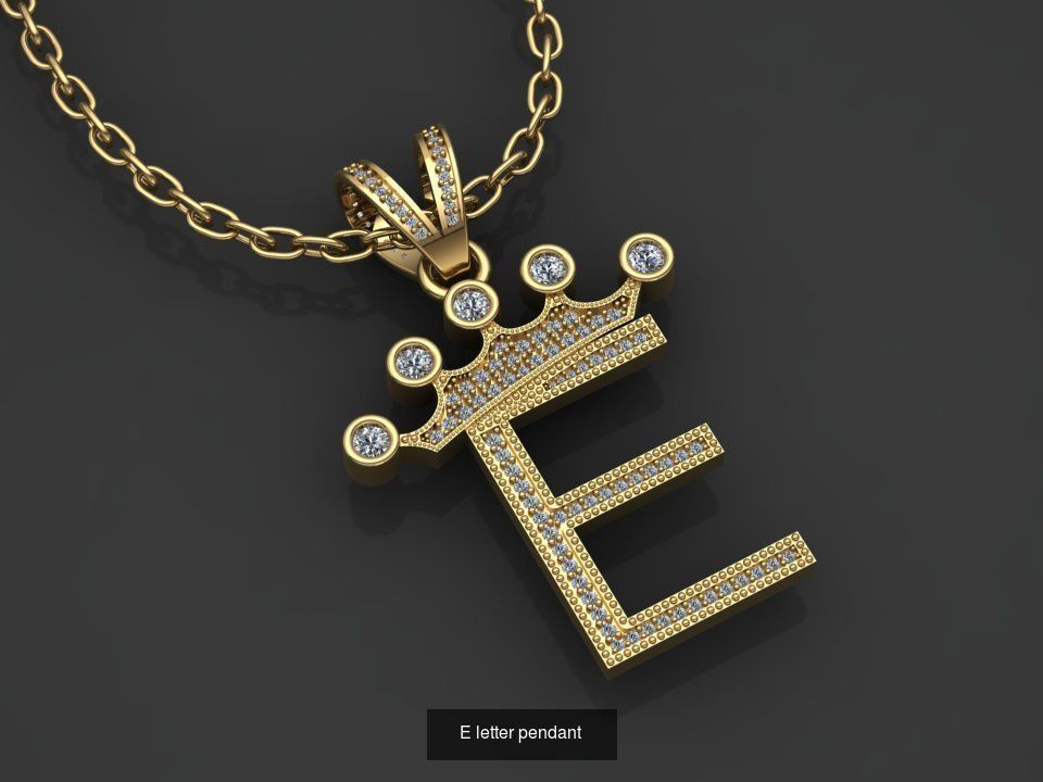 26 alphabet pendant letters 3D model collection _11
