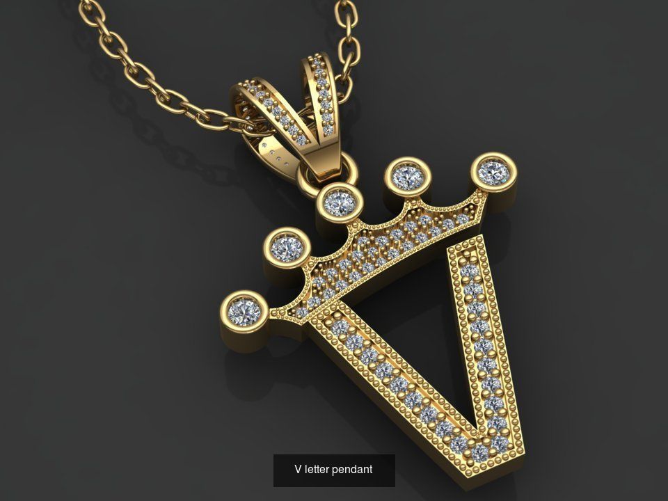 26 alphabet pendant letters 3D model collection _28