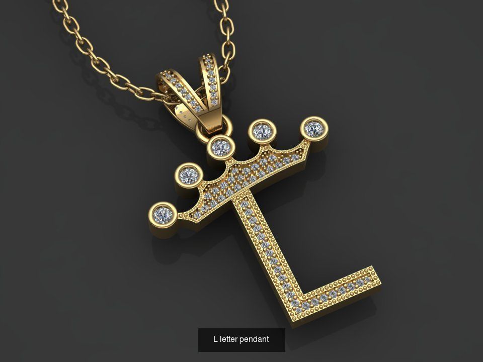 26 alphabet pendant letters 3D model collection _18