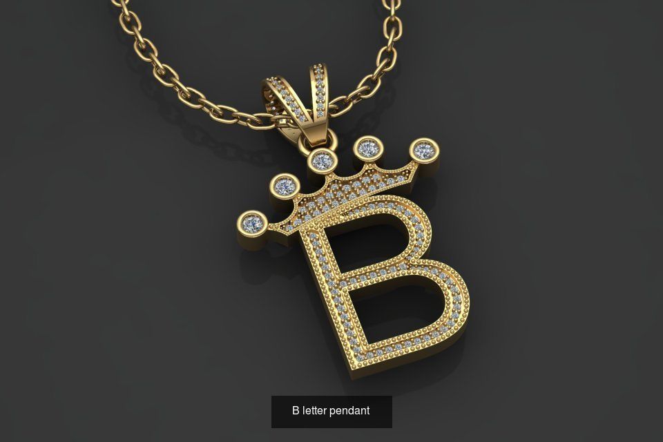 26 alphabet pendant letters 3D model collection _8