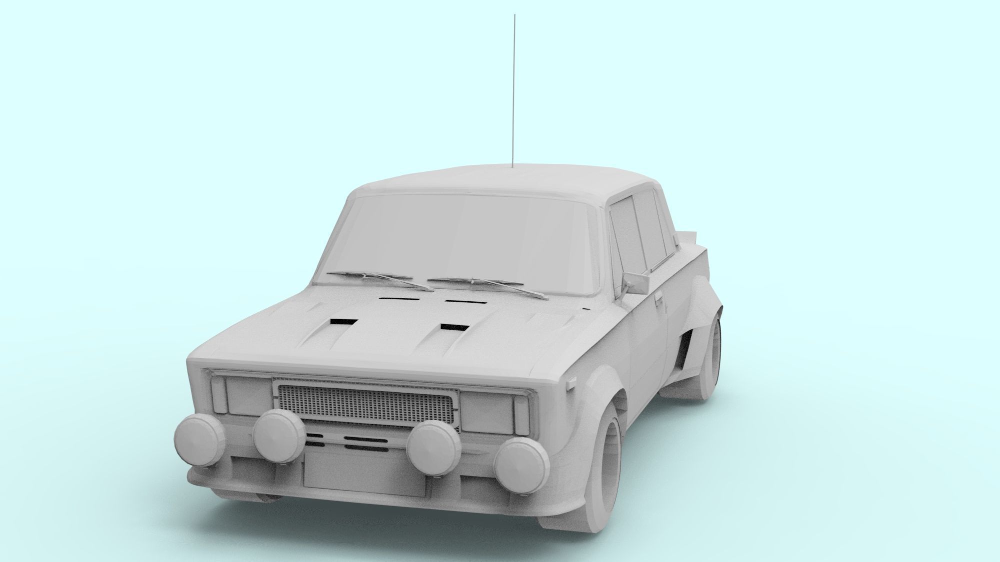 FIAT FOR 3D PRINT 3D model_3