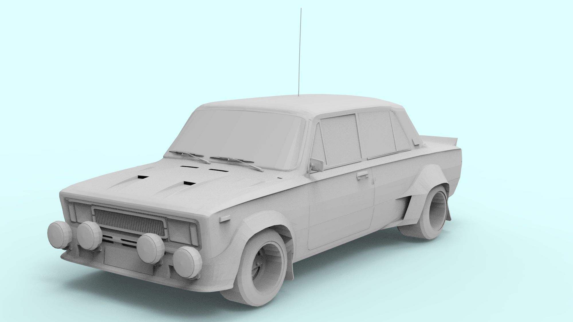 FIAT FOR 3D PRINT 3D model_4