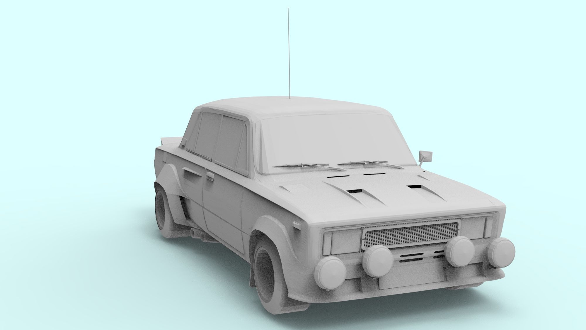 FIAT FOR 3D PRINT 3D model_1