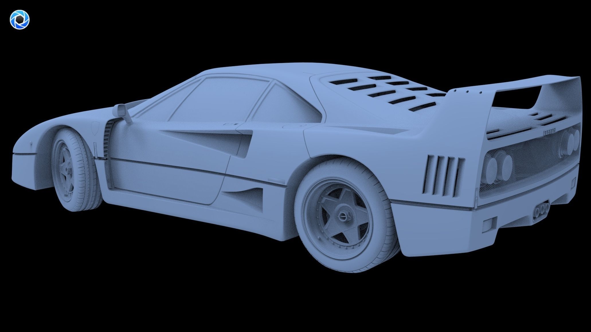 FERRARI F40 READY TO 3D PRINT 3D model_2
