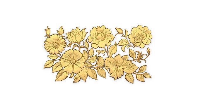Classic carved decor ornament 414 3D model