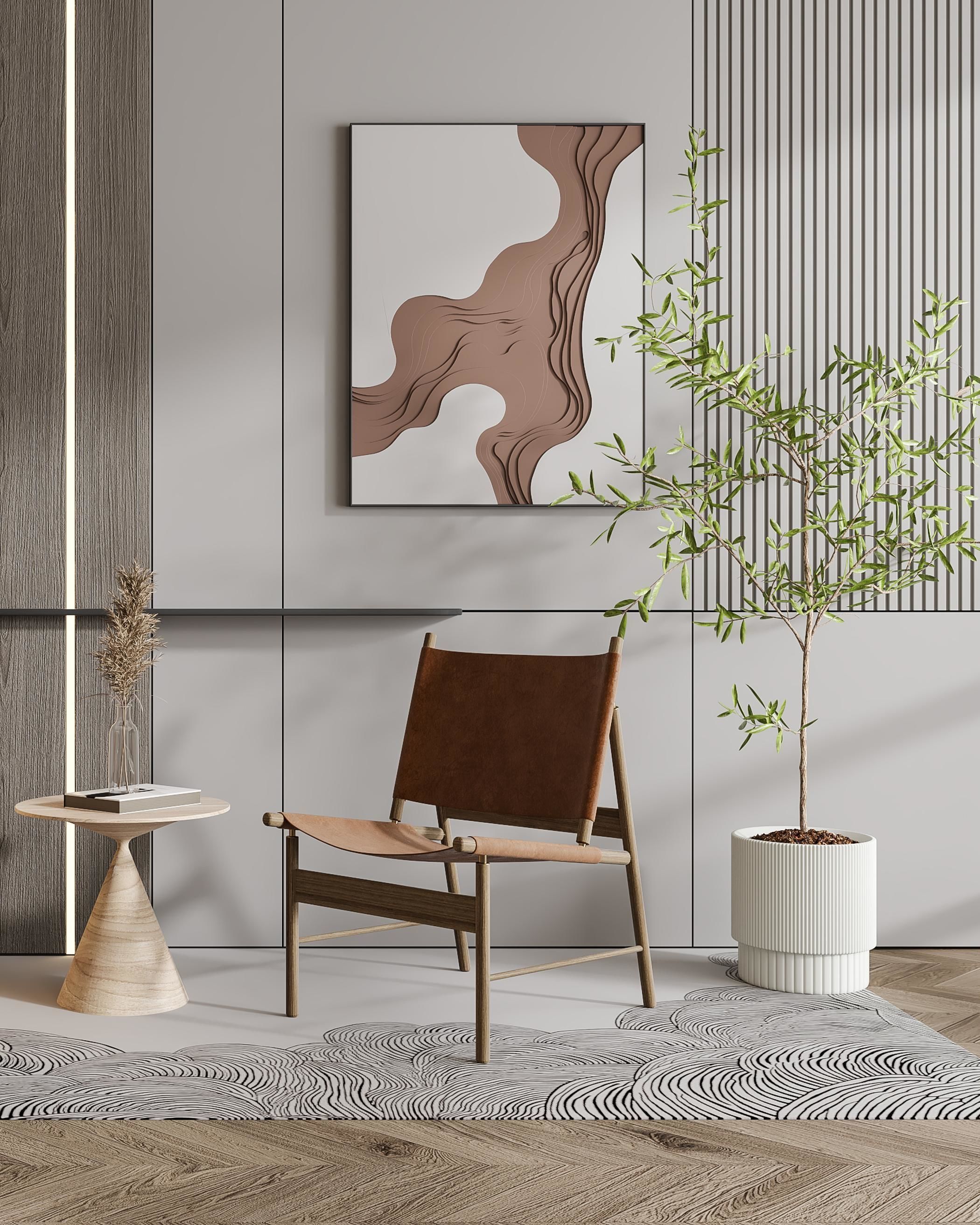 leisure chair Modern 3D model_5