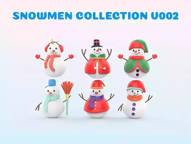 Snowmen collections v002 3D model