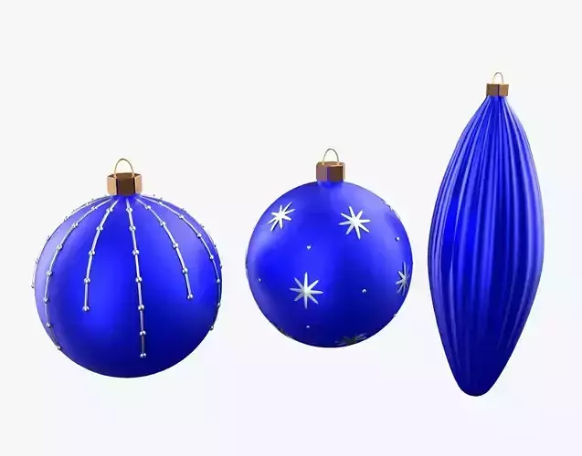 Christmas Tree Ornament Set1 - Blue White