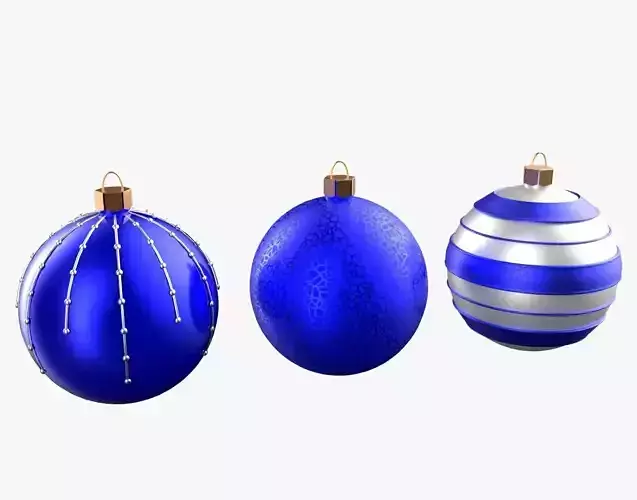 Christmas Tree Ornament Set2 - Blue White