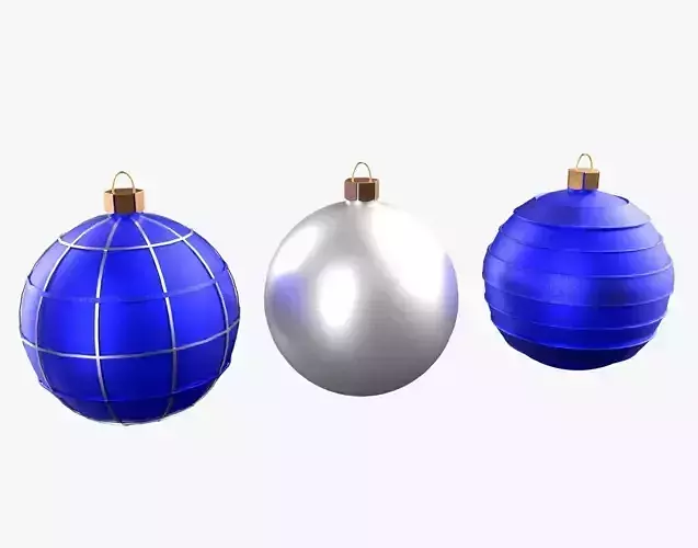 Christmas Tree Ornament Set3 - Blue White