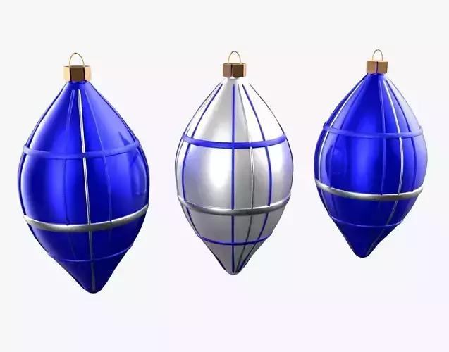 Christmas Tree Ornament Set6 - Blue White