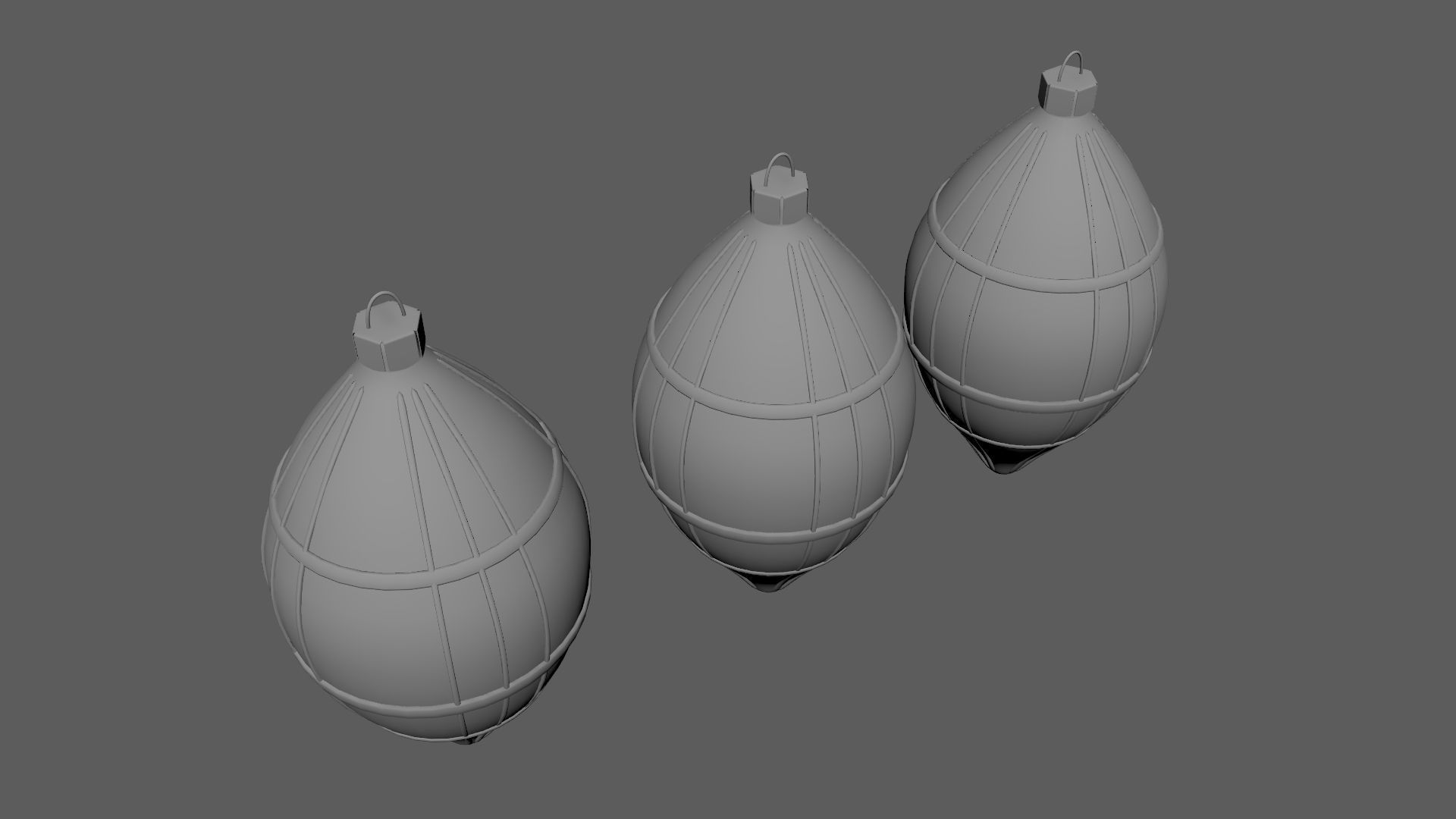 Christmas Tree Ornament Set6 - Blue White Low-poly 3D model_7